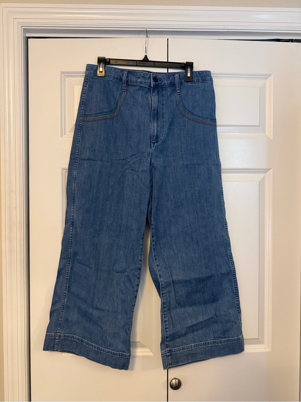 Madewell Light Blue Denim Jeans with Rainbow Stitching